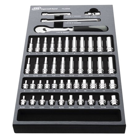 INGERSOLL-RAND 47 Piece 1/4 Inch Drive SAE/Metric Master Socket and Accessory Set 752000